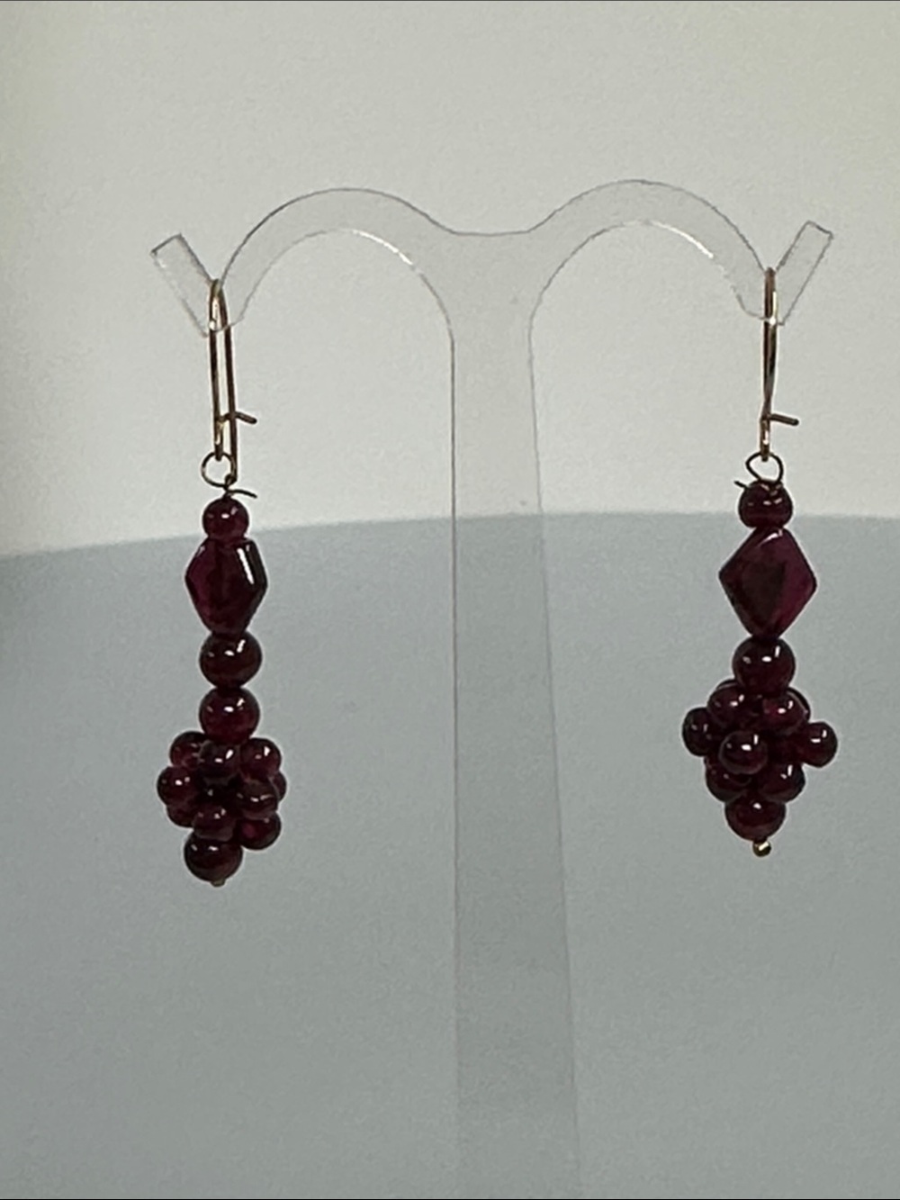 Vintage 14k real solid Gold amethyst Earrings - Picture 5 of 7